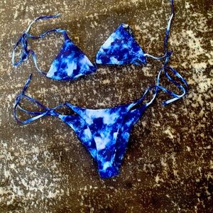 Zaful small (4) tie dye blue bikini
